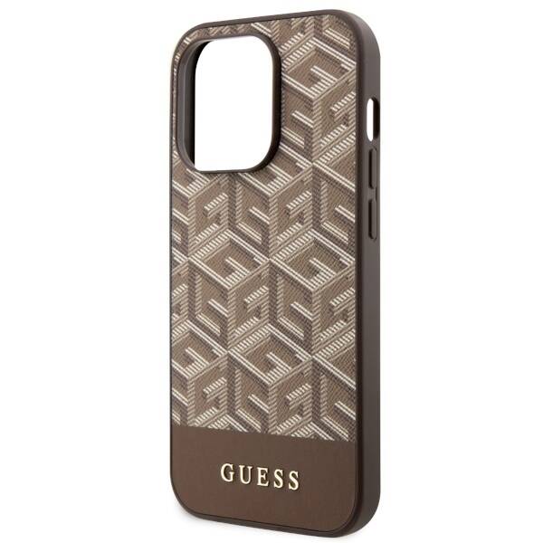 ETUI GUESS GCUBE STRIPES MAGSAFE DO IPHONE 14 PRO BROWN