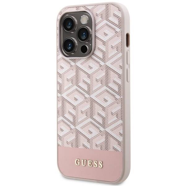 ETUI GUESS GCUBE STRIPES MAGSAFE DO IPHONE 14 PRO PINK