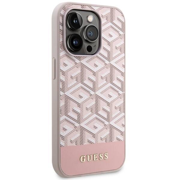 ETUI GUESS GCUBE STRIPES MAGSAFE DO IPHONE 14 PRO PINK