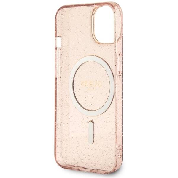 ETUI GUESS GLITTER GOLD MAGSAFE DO IPHONE 14 / 15 PINK