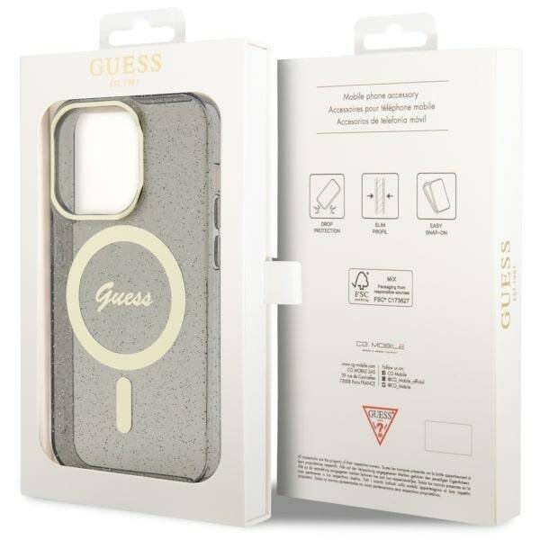 ETUI GUESS GLITTER GOLD MAGSAFE DO IPHONE 14 PRO MAX