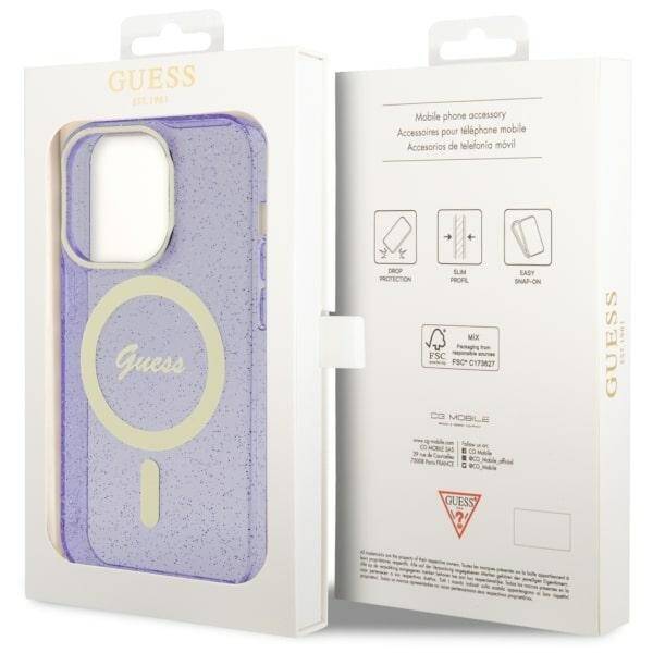 ETUI GUESS GLITTER GOLD MAGSAFE DO IPHONE 14 PRO MAX