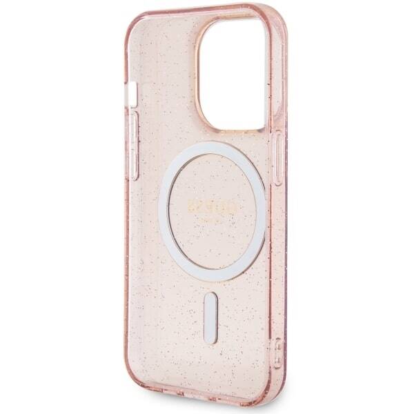 ETUI GUESS GLITTER GOLD MAGSAFE DO IPHONE 14 PRO MAX PINK