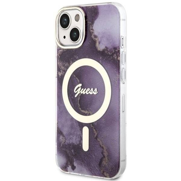 ETUI GUESS GOLDEN MARBLE MAGSAFE DO IPHONE 14 / 15 PURPLE