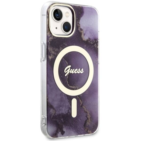 ETUI GUESS GOLDEN MARBLE MAGSAFE DO IPHONE 14 / 15 PURPLE