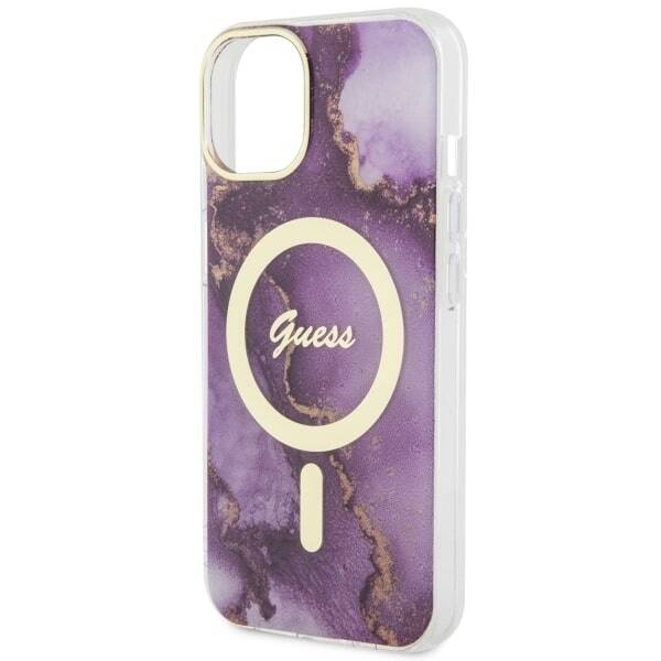 ETUI GUESS GOLDEN MARBLE MAGSAFE DO IPHONE 14 / 15 PURPLE