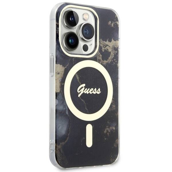 ETUI GUESS GOLDEN MARBLE MAGSAFE DO IPHONE 14 PRO BLACK