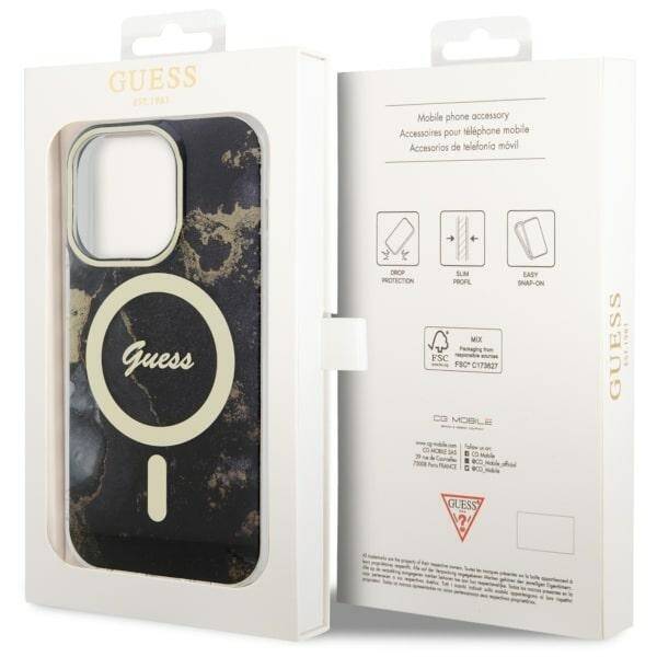 ETUI GUESS GOLDEN MARBLE MAGSAFE DO IPHONE 14 PRO BLACK