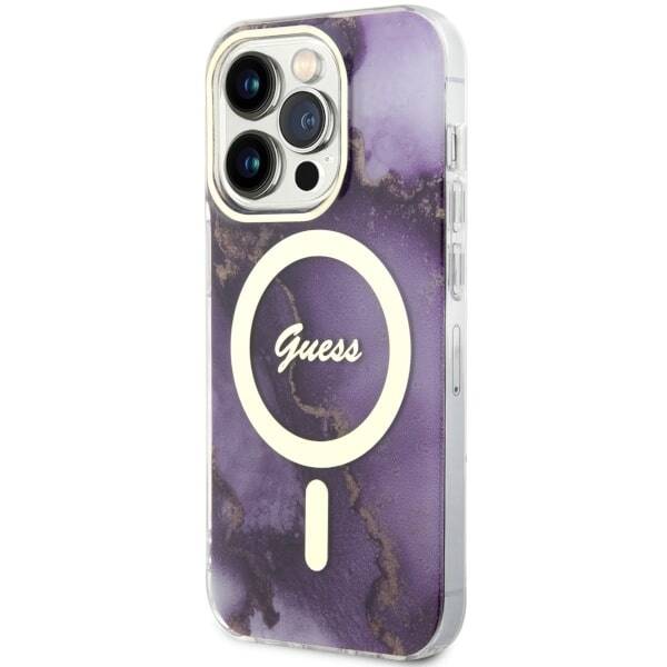 ETUI GUESS GOLDEN MARBLE MAGSAFE DO IPHONE 14 PRO PURPLE