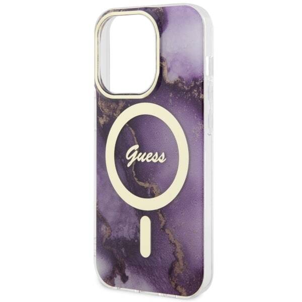 ETUI GUESS GOLDEN MARBLE MAGSAFE DO IPHONE 14 PRO PURPLE