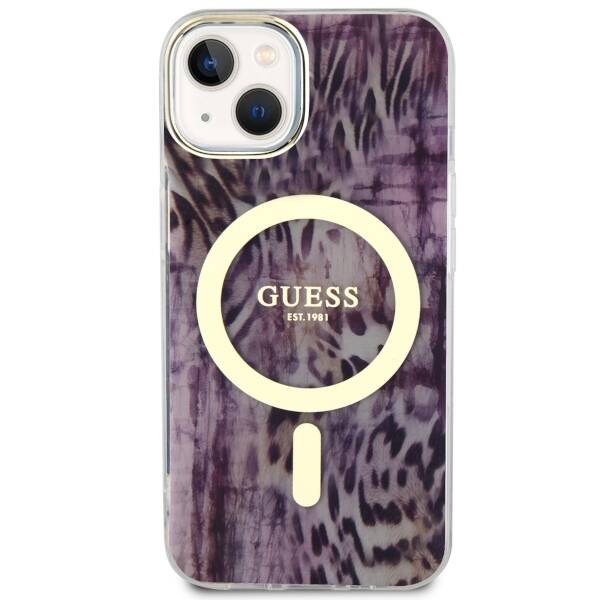 ETUI GUESS LEOPARD MAGSAFE DO IPHONE 14 / 15 PINK