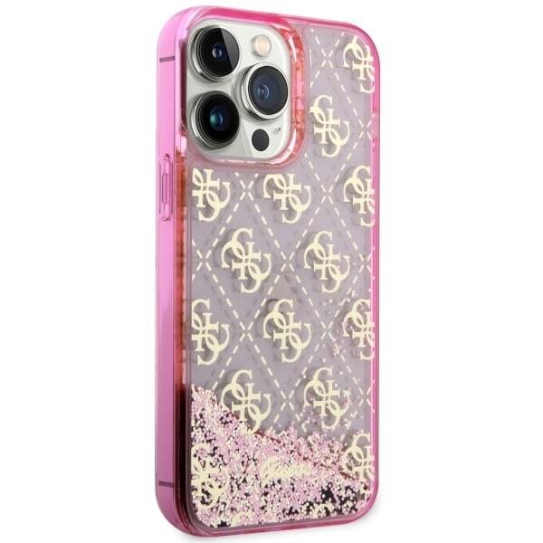 ETUI GUESS LIQUID GLITTER 4G TRANSLUCENT DO IPHONE 14 PRO PINK