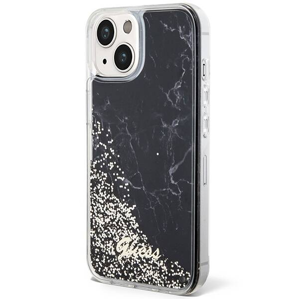 ETUI GUESS LIQUID GLITTER MARBLE DO IPHONE 14 / 15 BLACK