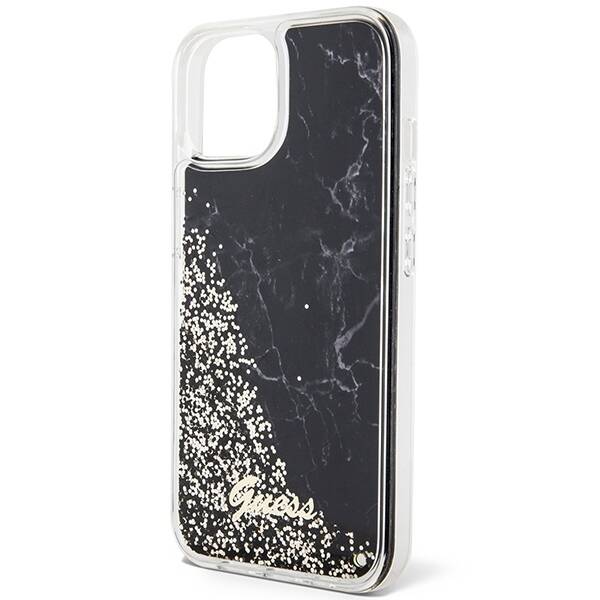 ETUI GUESS LIQUID GLITTER MARBLE DO IPHONE 14 / 15 BLACK