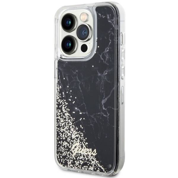 ETUI GUESS LIQUID GLITTER MARBLE DO IPHONE 14 PRO BLACK