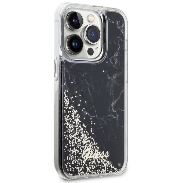 ETUI GUESS LIQUID GLITTER MARBLE DO IPHONE 14 PRO BLACK