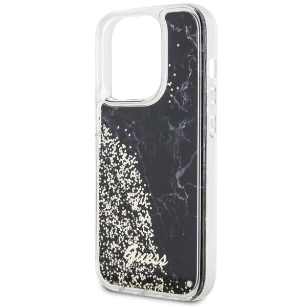 ETUI GUESS LIQUID GLITTER MARBLE DO IPHONE 14 PRO BLACK