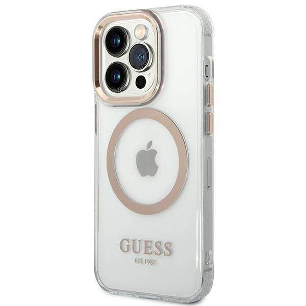 ETUI GUESS METAL OUTLINE MAGSAFE DO IPHONE 14 PRO GOLD