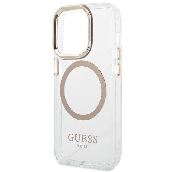 ETUI GUESS METAL OUTLINE MAGSAFE DO IPHONE 14 PRO GOLD