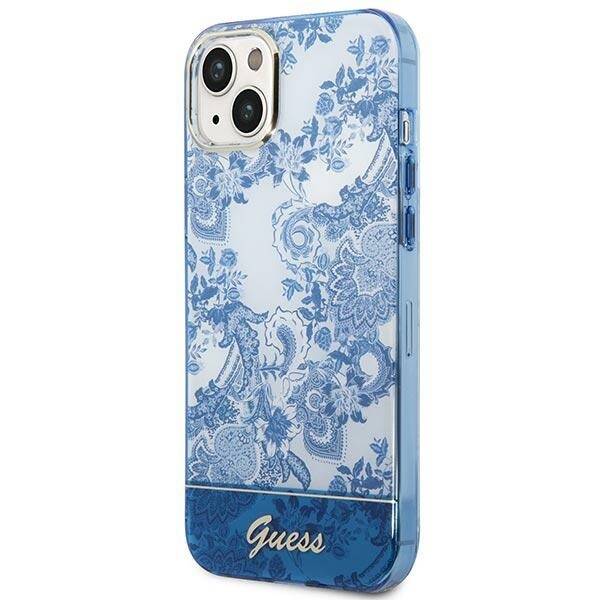 ETUI GUESS PORCELAIN COLLECTION DO IPHONE 14 PLUS / 15 PLUS BLUE