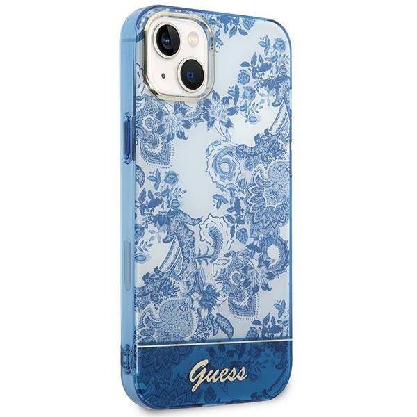 ETUI GUESS PORCELAIN COLLECTION DO IPHONE 14 PLUS / 15 PLUS BLUE