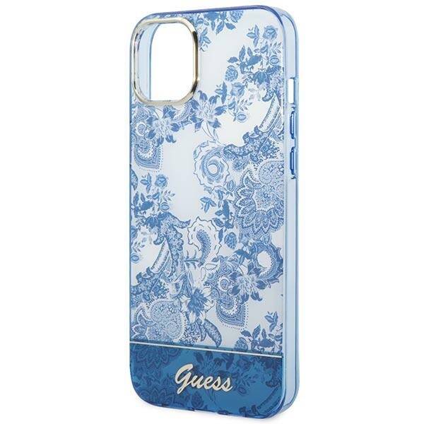 ETUI GUESS PORCELAIN COLLECTION DO IPHONE 14 PLUS / 15 PLUS BLUE