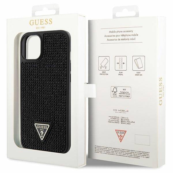 ETUI GUESS RHINESTONE TRIANGLE DO IPHONE 14 PLUS / 15 PLUS