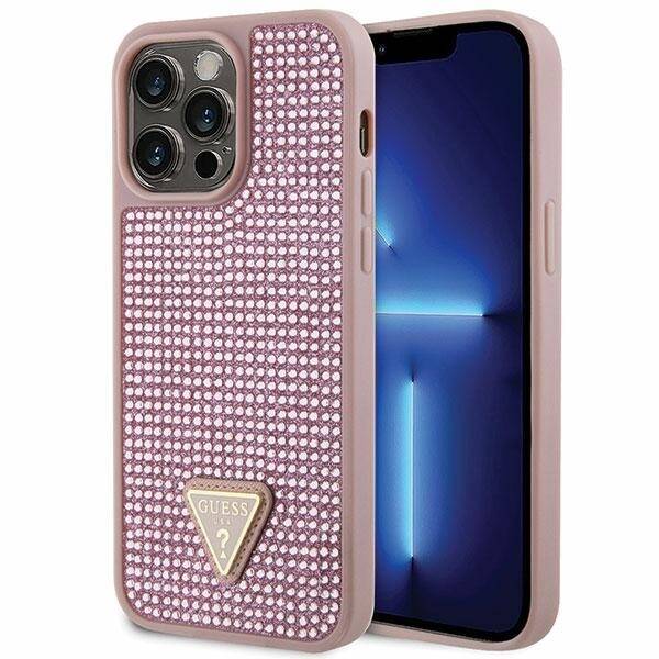 ETUI GUESS RHINESTONE TRIANGLE DO IPHONE 14 PRO MAX PINK