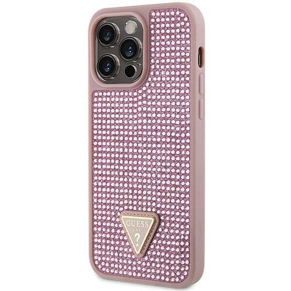 ETUI GUESS RHINESTONE TRIANGLE DO IPHONE 14 PRO MAX PINK