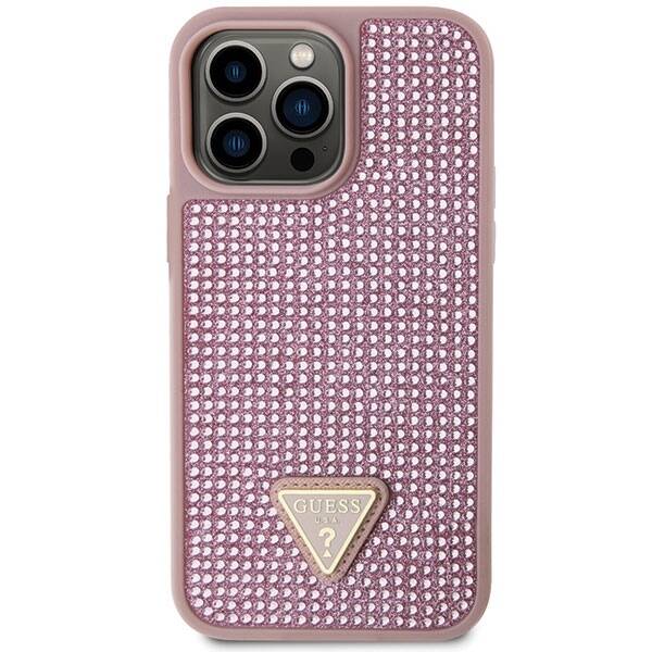 ETUI GUESS RHINESTONE TRIANGLE DO IPHONE 14 PRO MAX PINK