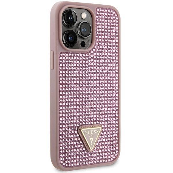 ETUI GUESS RHINESTONE TRIANGLE DO IPHONE 14 PRO MAX PINK