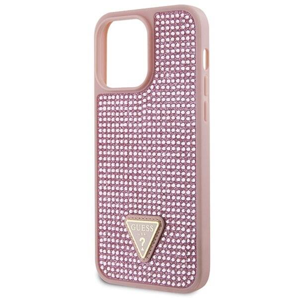 ETUI GUESS RHINESTONE TRIANGLE DO IPHONE 14 PRO MAX PINK