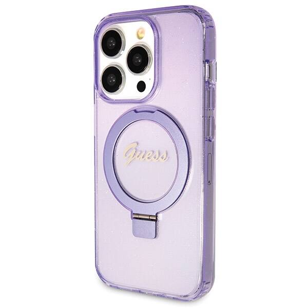 ETUI GUESS RING SCRIPT GLITTER MAGSAFE DO IPHONE 14 PRO PURPLE