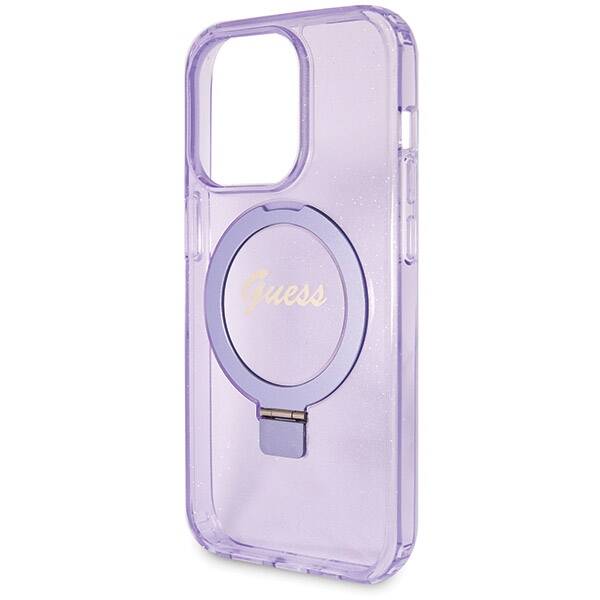 ETUI GUESS RING SCRIPT GLITTER MAGSAFE DO IPHONE 14 PRO PURPLE