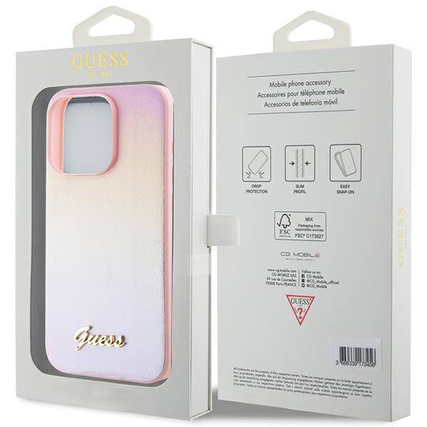 ETUI GUESS SAFFIANO IRIDESCENT DO IPHONE 14 PRO MAX PINK