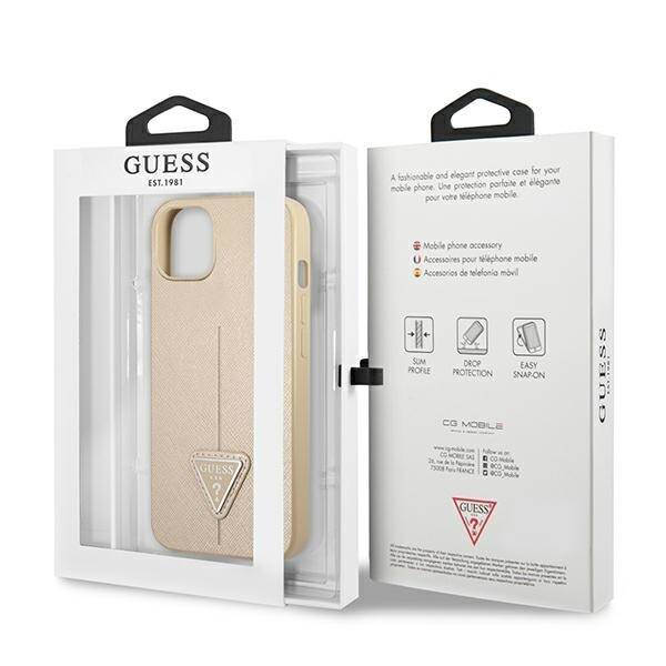 ETUI GUESS SAFFIANO TRIANGLE DO IPHONE 14 PLUS / 15 PLUS