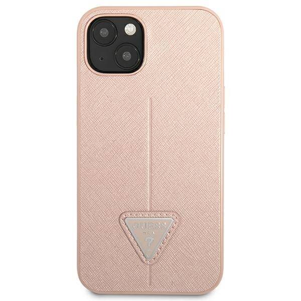 ETUI GUESS SAFFIANO TRIANGLE LOGO DO IPHONE 14 / 15 PINK