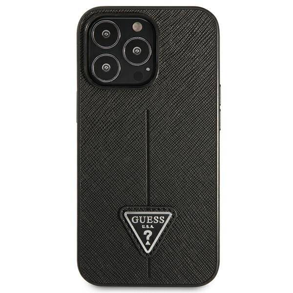 ETUI GUESS SAFFIANO TRIANGLE LOGO DO IPHONE 14 PRO MAX BLACK