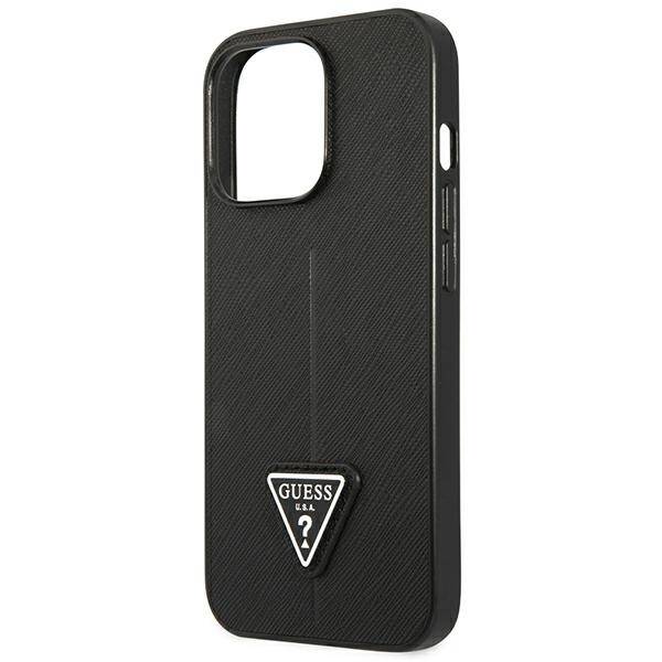 ETUI GUESS SAFFIANO TRIANGLE LOGO DO IPHONE 14 PRO MAX BLACK