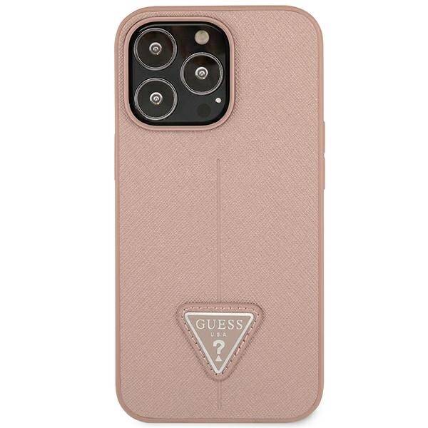 ETUI GUESS SAFFIANO TRIANGLE LOGO DO IPHONE 14 PRO MAX PINK