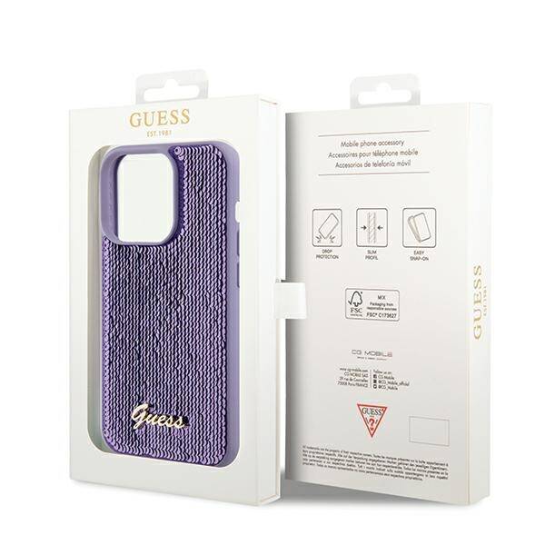 ETUI GUESS SEQUIN SCRIPT METAL DO IPHONE 14 PRO MAX