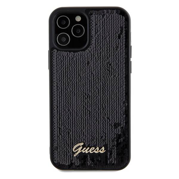 ETUI GUESS SEQUIN SCRIPT METAL do IPHONE 12 / 12 PRO