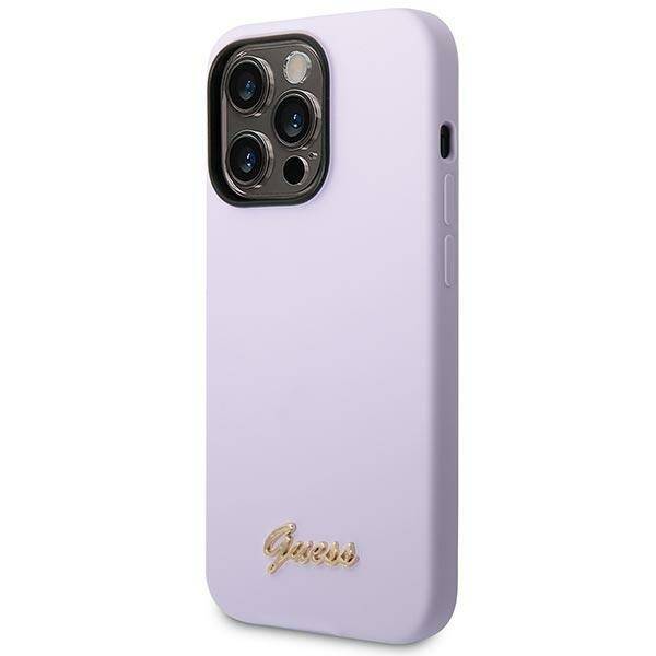 ETUI GUESS SILICONE GOLD LOGO DO IPHONE 14 PRO MAX PURPLE