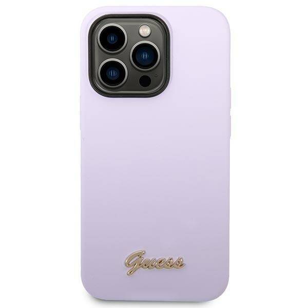 ETUI GUESS SILICONE GOLD LOGO DO IPHONE 14 PRO MAX PURPLE