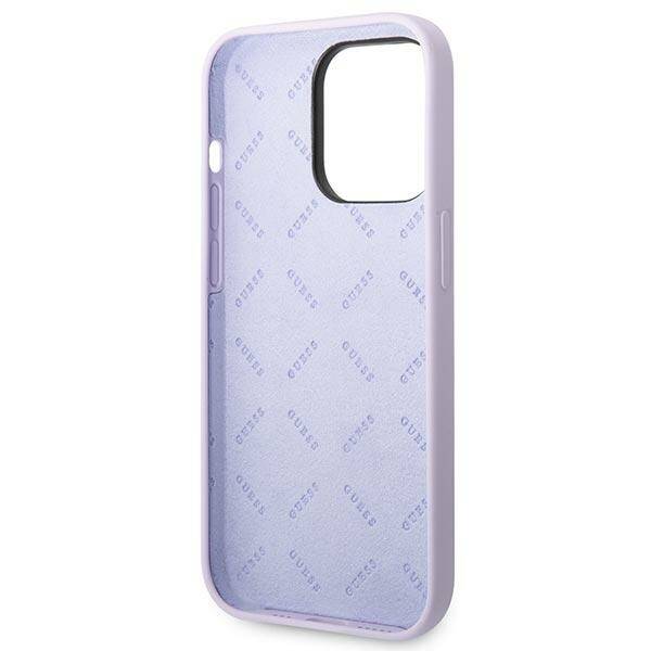 ETUI GUESS SILICONE GOLD LOGO DO IPHONE 14 PRO MAX PURPLE