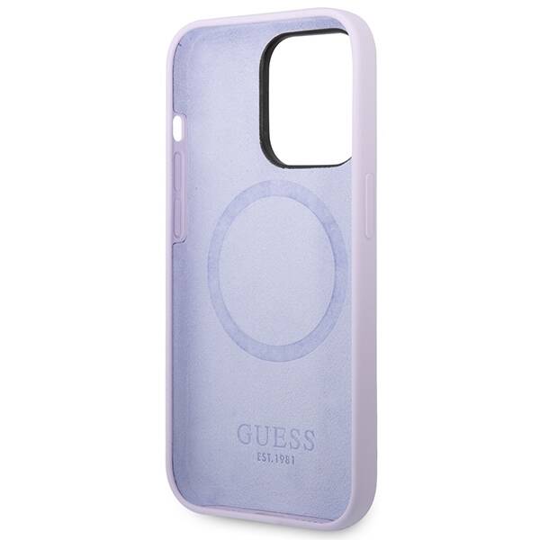 ETUI GUESS SILICONE LOGO MAGSAFE DO IPHONE 14 PRO PURPLE