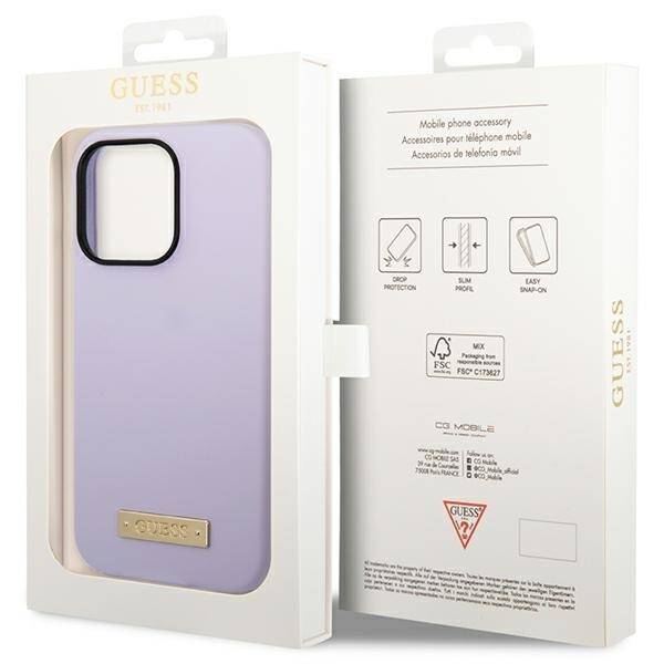 ETUI GUESS SILICONE LOGO MAGSAFE DO IPHONE 14 PRO PURPLE