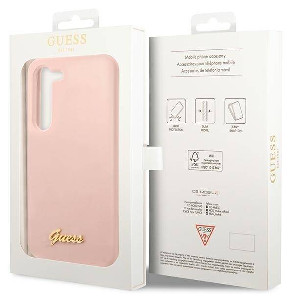 ETUI GUESS SILICONE VINTAGE GOLD LOGO do GALAXY S23 PLUS