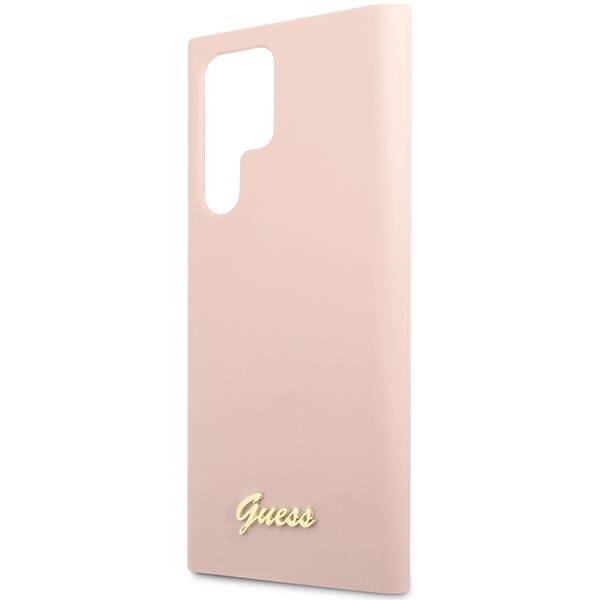 ETUI GUESS SILICONE VINTAGE GOLD LOGO do GALAXY S23 ULTRA