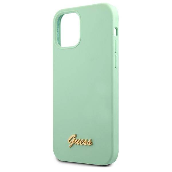 ETUI GUESS SILICONE VINTAGE GOLD LOGO do IPHONE 12 / 12 PRO